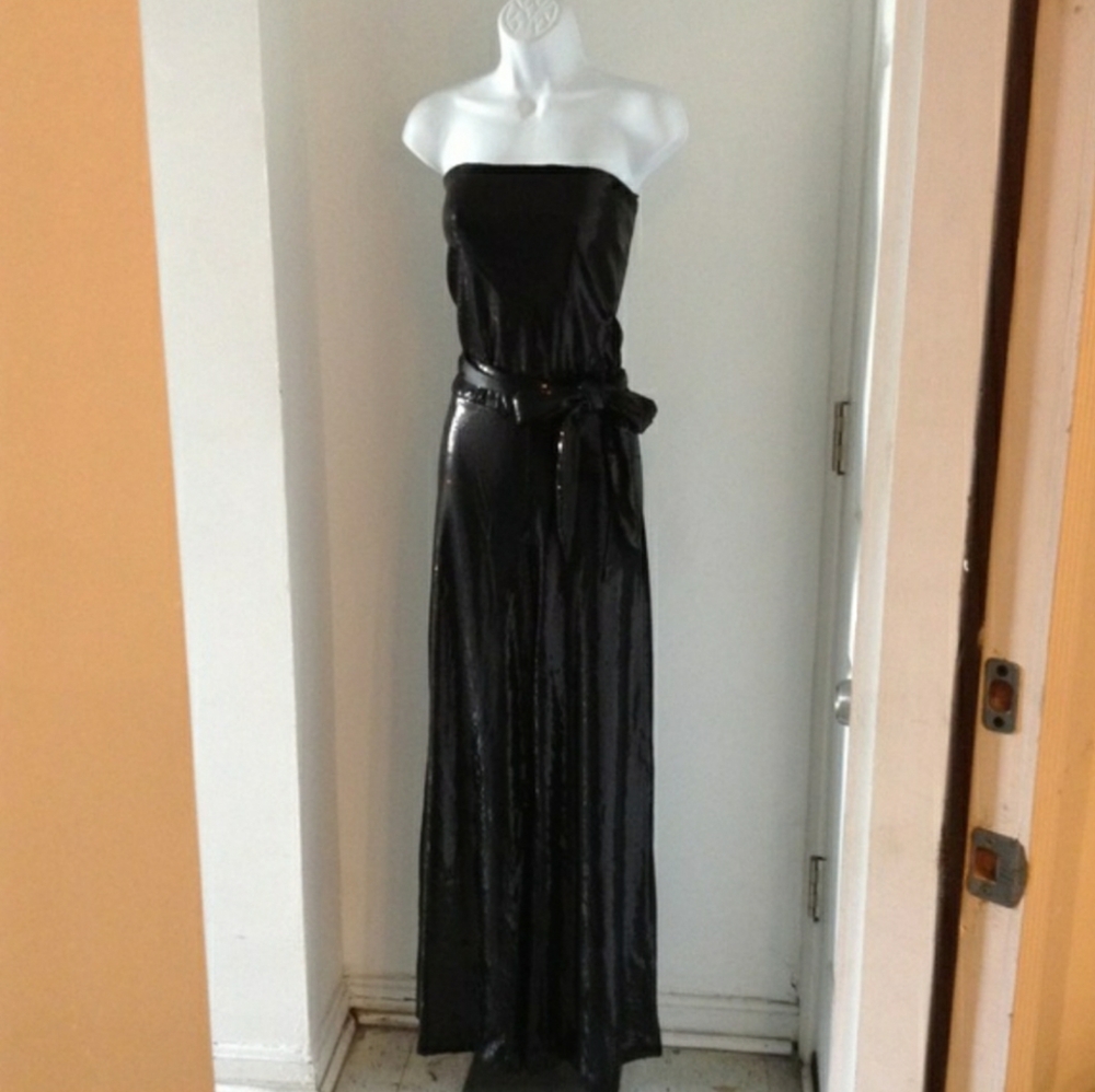 WHBM Black Sequined Jumpsuit